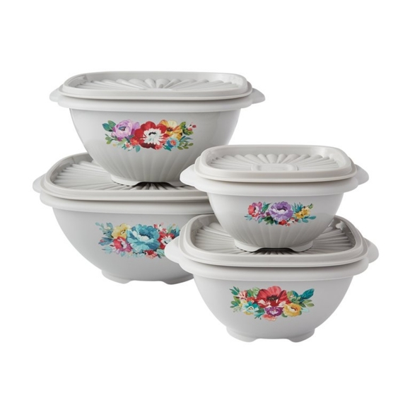 HTF 🌺 New Pioneer Woman 8-Piece Food Storage Set, Sweet Romance • 8 Pieces - Picture 4 of 8